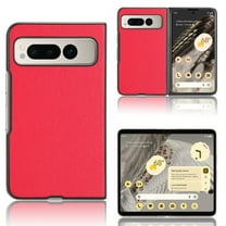 Allytech Filp Folding Cover Case for Google Pixel Fold 7.6-inch 2023, Luxury PU Leather Hard PC with Anti-Scratch Shockproof Anti-Fingerprint Fashion Slim Case for Google Pixel Fold 5G, Red