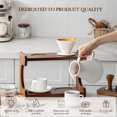 thumbnail image 4 of AYUCIA Pour Over Coffee Maker Set, 22OZ Ceramic Pour Over Coffee Dripper with Acacia Wood Stand and 5OZ Cups and Saucers Set of 2, Size 02, 4 of 8
