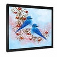 thumbnail image 2 of Designart 'Two Blue Birds Sitting On A Branch With Berries In Winter' Traditional Framed Art Print, 2 of 4