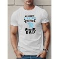 thumbnail image 1 of ''My Favorite Fishing Partner Calls Me Daddy'' Pattern Print Men's Short Sleeve Comfy T-shirt, Graphic Tee Men's Summer Clothes, 1 of 6