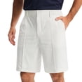 thumbnail image 2 of GrmtClth Mens Pleated Chino Shorts Elastic Waist Straight Leg Casual Business Dress Shorts for Daily Wear White 32, 2 of 4