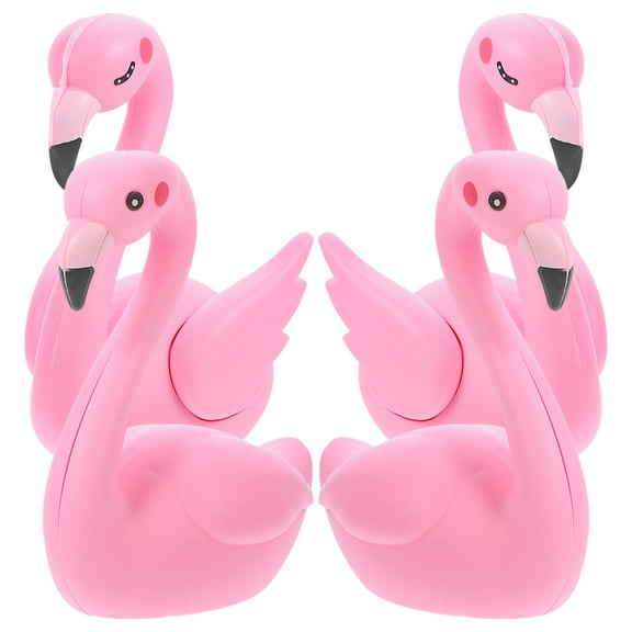 Raindrops 4Pcs Pink Flamingo Cake Baking Decoration Vinyl Craft for Birthday Engagement and Party