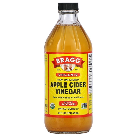 Bragg Vinaigre de Cidre de Pomme Non Filtré Bio, Caisse de 12 X 16 Oz