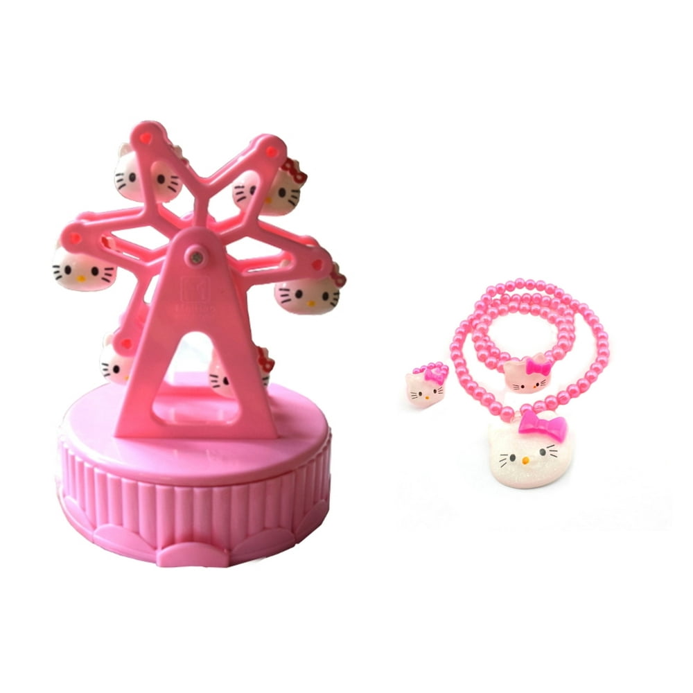 KT Girls Pink Carousel  Jewelry Box Hello  Kitty  Style 