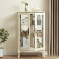 thumbnail image 2 of Tcbosik Modern Curio Cabinet with Lights and Glass Doors, Display Cabinet with Adjustable Shelves, Storage Cabinet for Living Room, White, 2 of 10