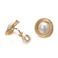 thumbnail image 3 of Yoursfs Big Round Ivory Pearl and Gold Clip on Earrings for Women Gold Plated Non Pierced Earrings Hypoallergenic Jewelry Gifts, 3 of 6