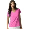 thumbnail image 1 of Hanes T-Shirt à Col en V Nano-T pour Femmes, TP, Rose Wow, 1 of 2
