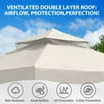 thumbnail image 5 of EAGLE PEAK 8' x 8' Outdoor Patio Gazebo, Steel Metal Gazebo With Soft Top Double Roof Canopy with Netting, Beige, 5 of 9