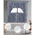 thumbnail image 2 of Navy Blue Floral Boho Swag Curtains for Living Room/Bedroom Windows, Ethnic Tribe Abstract Art Flower Kitchen Curtains and Valances Set 36 Inch Length, Light Filtering Swags Valance Curtain Panels, 2 of 5