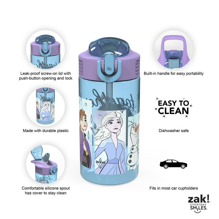 Zak Designs 20oz Stainless Steel Kids' Water Bottle with Antimicrobial Spout 'Disney Princess