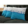thumbnail image 5 of Ambesonne Blue Throw Pillow Cover 4 Pack, Dolphins on Waves Ocean, 16", Blue Turquoise, 5 of 5
