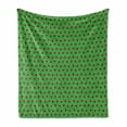thumbnail image 1 of Entomology Soft Flannel Fleece Throw Blanket, Cartoon Style Repetitive Ladybugs on a Meadow, Cozy Plush for Indoor and Outdoor Use, 50" x 70", Fern Green Dark Coral, by Ambesonne, 1 of 6
