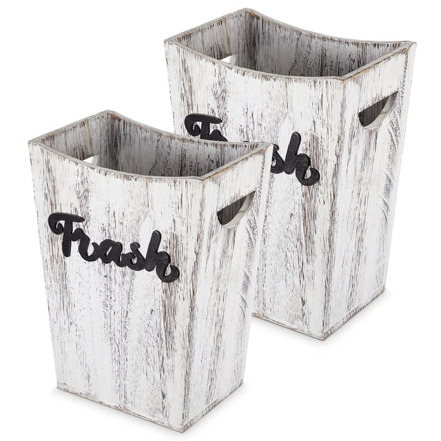 Bote de basura Maxcheck Farmhouse para baño, madera, 3.35/2 L, 2 unidades