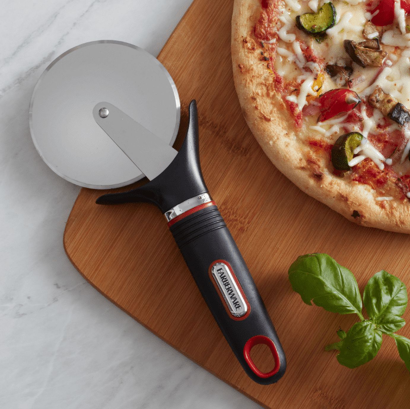 Farberware Soft Grips Pizza Cutter with Red and Black Handle - image 2 of 8