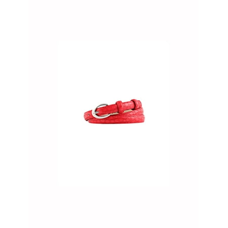 - Unique Bargains Women's Alligator Grain Embossed Single Oval Pin Buckle Slender Leather Belt