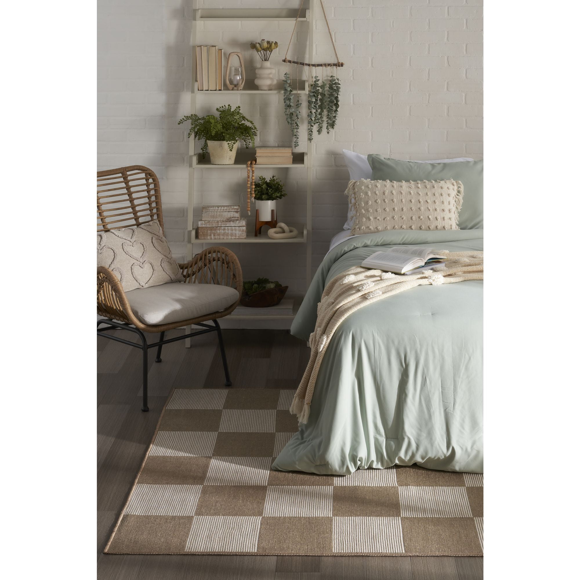 Nourison Washable Modern Jute 5'3" x 7'3" Natural Ivory Modern Indoor Non-Slip Flatweave Rug