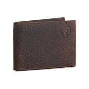 Ariat® Men's Embossed Shield Logo Brown Leather Bifold Wallet A3547602
