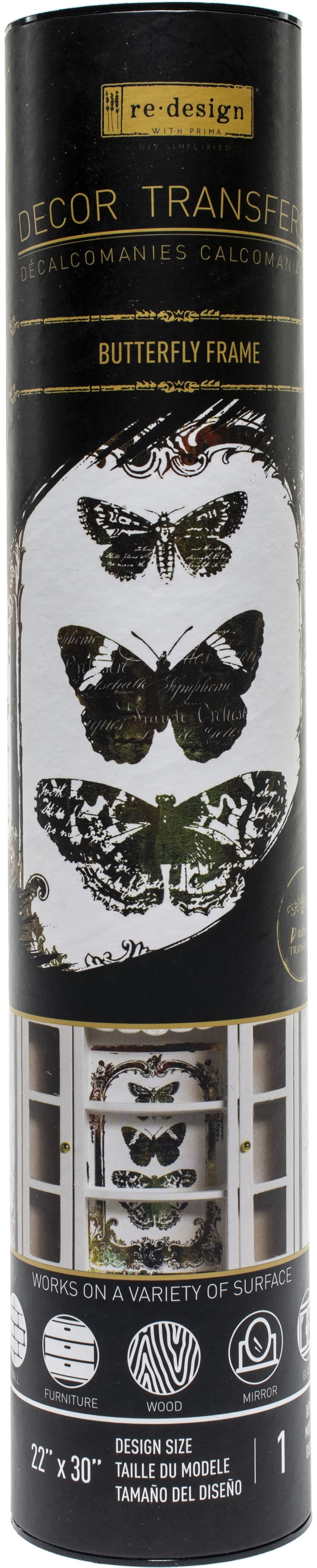 Prima Re-Design Decor Transfer-Butterfly Frame 24"X32"