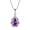 02-amethyst-Feb, variant on PYNZY Teardrop Dangle Drop Necklace for Women 925 Sterling Silver Halo Pendant 7x10mm Created Alexandrite Birthstone Jewelry Gift