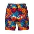 thumbnail image 4 of Lsque Mens Swim Trunks Colorful Hawaii Palms Pattern - Bathing Suit Compression Liner - Beach Swim Shorts Swimwear - (S-3XL) - Stretch Quick Dry -XX-Large, 4 of 9