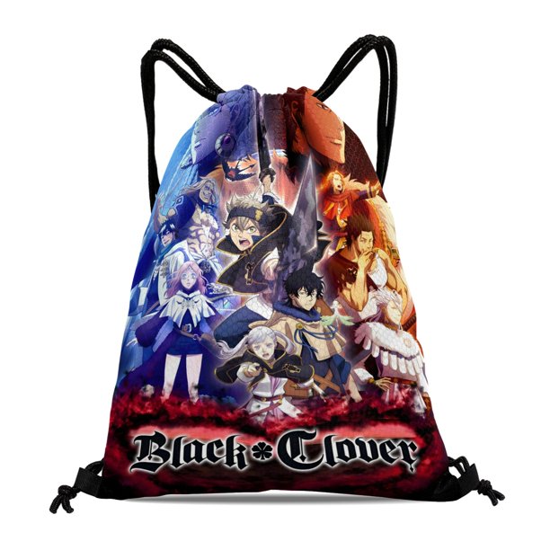 Trébol Negro Mochila de Cuerdas para Deportes y Gimnasio, Bolsa de Cuerdas Resistente al Agua, Bolsa Cinch, 30×40cm