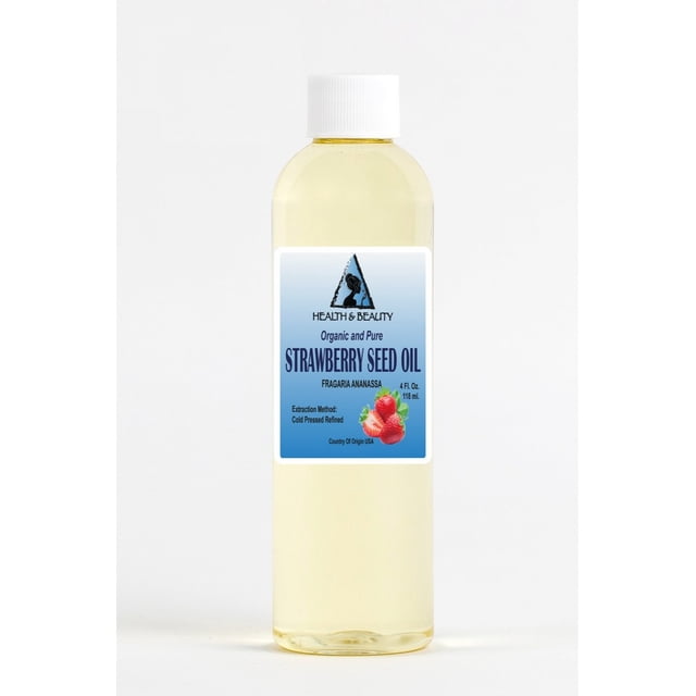 Huile de Graines de Fraise Raffinée Biologique par h&b oils center 100 % pure Naturelle 4 oz