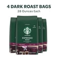 thumbnail image 3 of (4 pack) Starbucks Espresso Roast, Ground Coffee, Dark Roast Hot or Iced Coffee, 28 oz (4 Bags), 3 of 10
