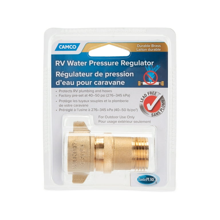 Camco 40051 RV Brass Water Pressure Regulator for RV and Marine Plumbing Use Camco 40051 RV Brass Water Pressure Regulator for RV and Marine Plumbing Use