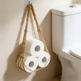 thumbnail image 4 of JZCHUNTOY Hand-Woven Cotton Rope Toilet Paper Net Pouch for Bathroom 1 Piece, Durable Cotton Rope Material, Convenient Storage, Hanging Design for Easy Access, Perfect for Bathroom and Toilet, 4 of 6