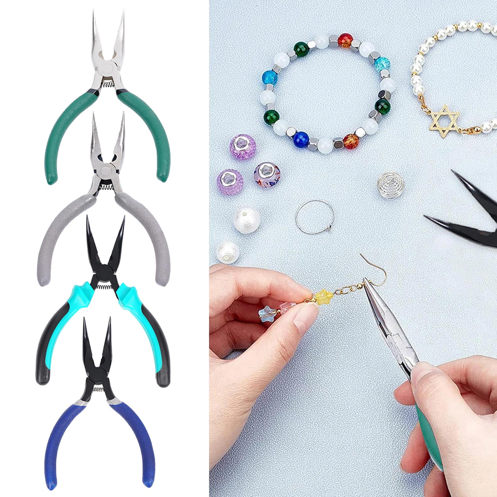 BELOWSYALER Handmade Jewelry Pliers Metal Wire Cutter Long Curved Nose Plier Jewelry Accessories Chicken Claw Bone Removal Tool
