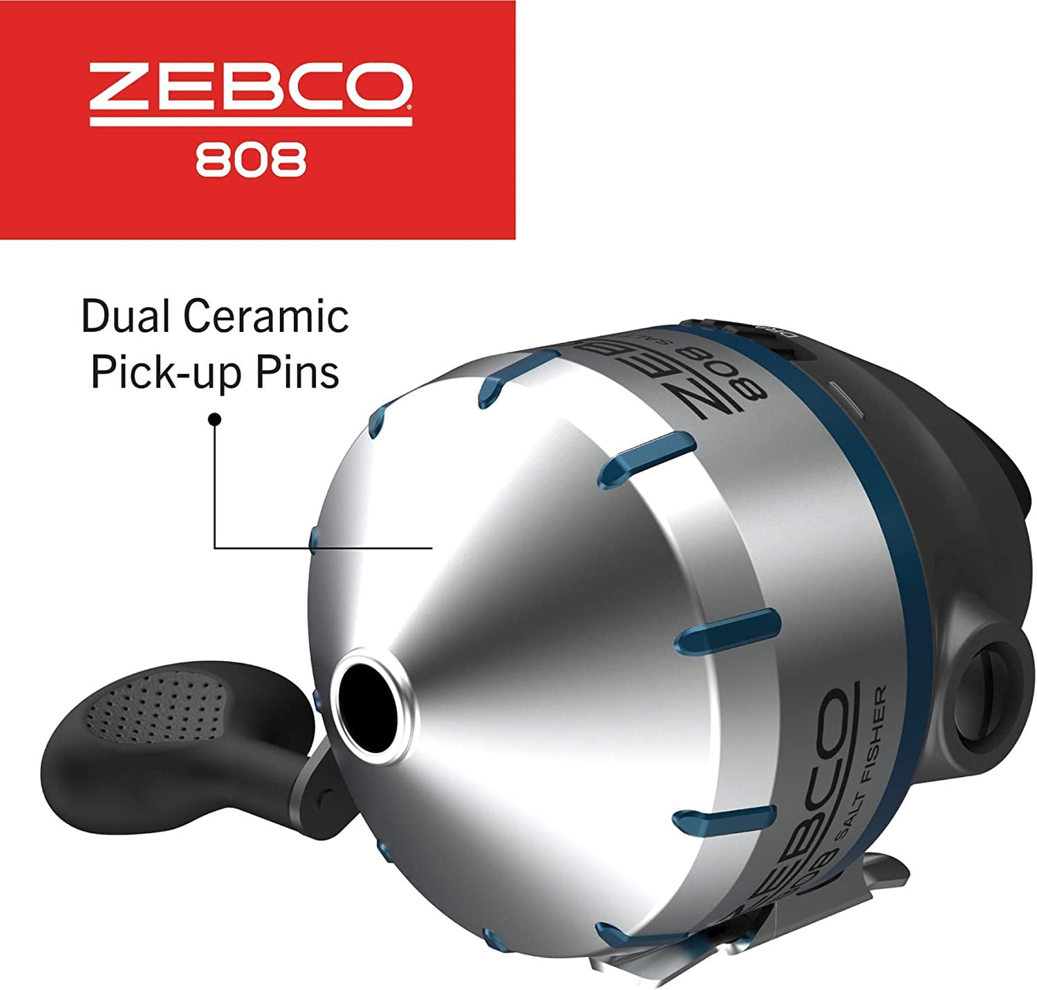 Buy Zebco 808 Saltfisher Spincast Fishing Reel, Size 80 Reel, Changeable Right or LeftHand