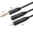 thumbnail image 2 of MRLESS 6.35mm Stereo Cable Headphone Earphone Audio Cable Micphone Y Splitter Adapter 1 Male to 2 Female Connected Cord to Laptop (Black), 2 of 6