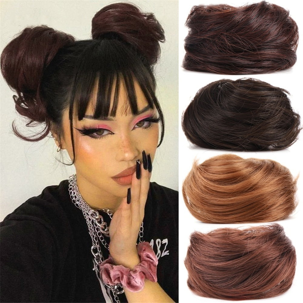 Messy Straight Hair Bun Donut Chignon Synthetic Claw Clip Hair Bun Chignon Hair Extensions for Women