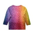 thumbnail image 4 of Abcomgle Girls Tee Shirts 10-12 Crewneck Glitter Sparkly Tshirts Toddler 3/4 Sleeve Toddler Girls T-Shirts Summer Casual Cotton Linen Tee Tops Girls,8-9 Years, 4 of 5