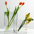thumbnail image 6 of WGV Clear Rectangular Glass Block Vase- 2" Wide x 6" Height, Good quality, Heavy Weighted Base - 1 Pc, 6 of 6