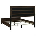 thumbnail image 4 of Yels King Size Bed, Gray Channel Tufted Upholstery, Walnut Brown Wood, 4 of 7