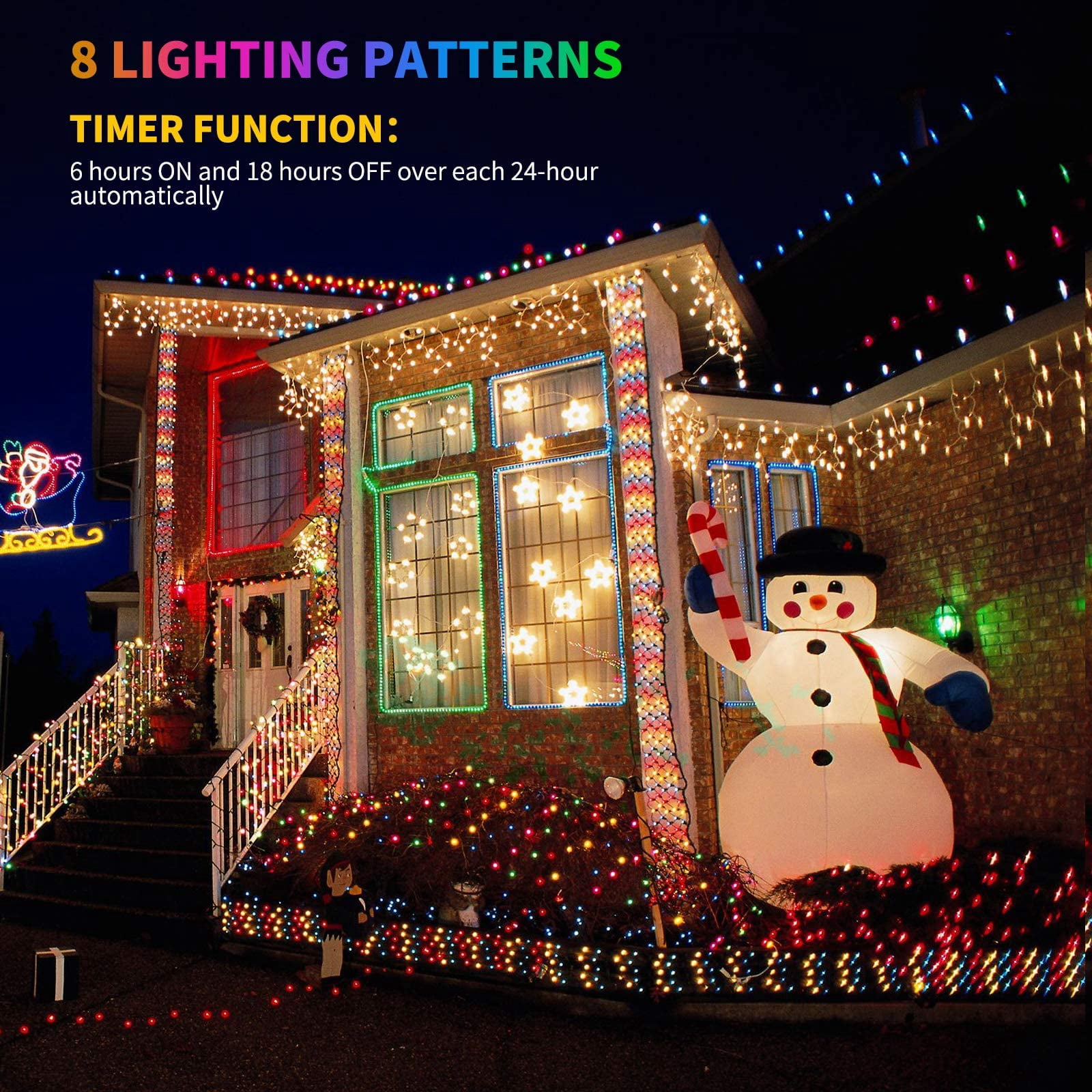 17ft 50 LED Multicolored Christmas Lights with Green Wire, 2 Pack Battery Operated Mini String Lights for Holiday Decorations, Christmas Tree Lights, Wedding, Party, Indoor & Outdoor Use