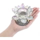 thumbnail image 2 of Colorful Crystal Lotus Flower Tealight Candle Holder - Rainbow Color Glass Candle Holder Candlestick, 2 of 4