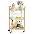 thumbnail image 1 of Bar Cart VASAGLE Home Bar Serving con estante de 3 niveles, color dorado pálido, 1 of 7