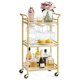 thumbnail image 1 of Bar Cart VASAGLE Home Bar Serving con estante de 3 niveles, color dorado pálido, 1 of 7