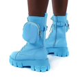 thumbnail image 2 of Bottines de Combat pour Femmes, Plateforme Épaisse, Lacets, Fermeture Éclair, Chaussures de Cycliste, 2 of 4