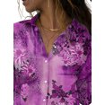 thumbnail image 3 of DYMADE Floral Print Shirts Long Sleeve Button Tops Casual Office Women Formal Blouse, 3 of 4