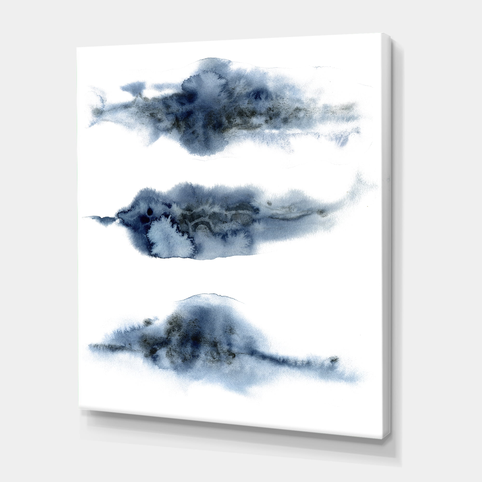Designart ' Abstract Of Clouds Dark Blue Colored V ' Modern Canvas Wall Art Print
