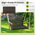 thumbnail image 6 of Gymax Rattan Porch Swing Patio Wicker Single Hanging Seat w/ Seat Cushion & Acacia Wood Armrests, 6 of 9