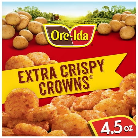 Ore-Ida Ready in 5 Extra Crispy Potato Crowns, Seasoned Shredded Microwavable Frozen Potatoes, 4.5 oz Box