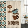 thumbnail image 2 of Brown Teal Retro Coffee Bathroom Shower Curtains with 12 Hooks Polyester Waterproof Shower Curtain for Stalls and Bathtubs Watercolor Vintage Farmhouse Art Decorative Bathroom Privacy Curtain 54"x78", 2 of 9