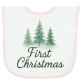 thumbnail image 2 of Inktastic First Christmas Trees Watercolor Art Baby Terry Cloth Bib, 2 of 3