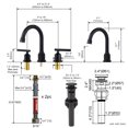 thumbnail image 4 of WOWOW Widespread Bathroom Faucet Centerset Basin Faucet 3 Hole，Black, 4 of 6