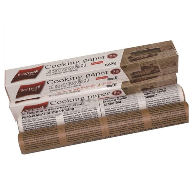 2 Rouleaux de Papier Parchemin pour Cuisson Résistant aux Hautes Températures Imperméable et Anti-Graisse Papier de Cuisson Antiadhésif pour Friteuse à air Chaud Grillade Cuisson à la Vapeur