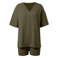 thumbnail image 5 of vigerkar 2 Piece Sets for Women Summer 2026 Lounge Short Set Spring Matching Biker Shorts V Neck Oversized Shirt Clothing (AG, M), 5 of 8